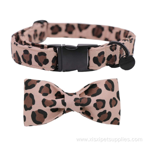 Pattern Dog Collar and Bowtie Durable Luxury Collar